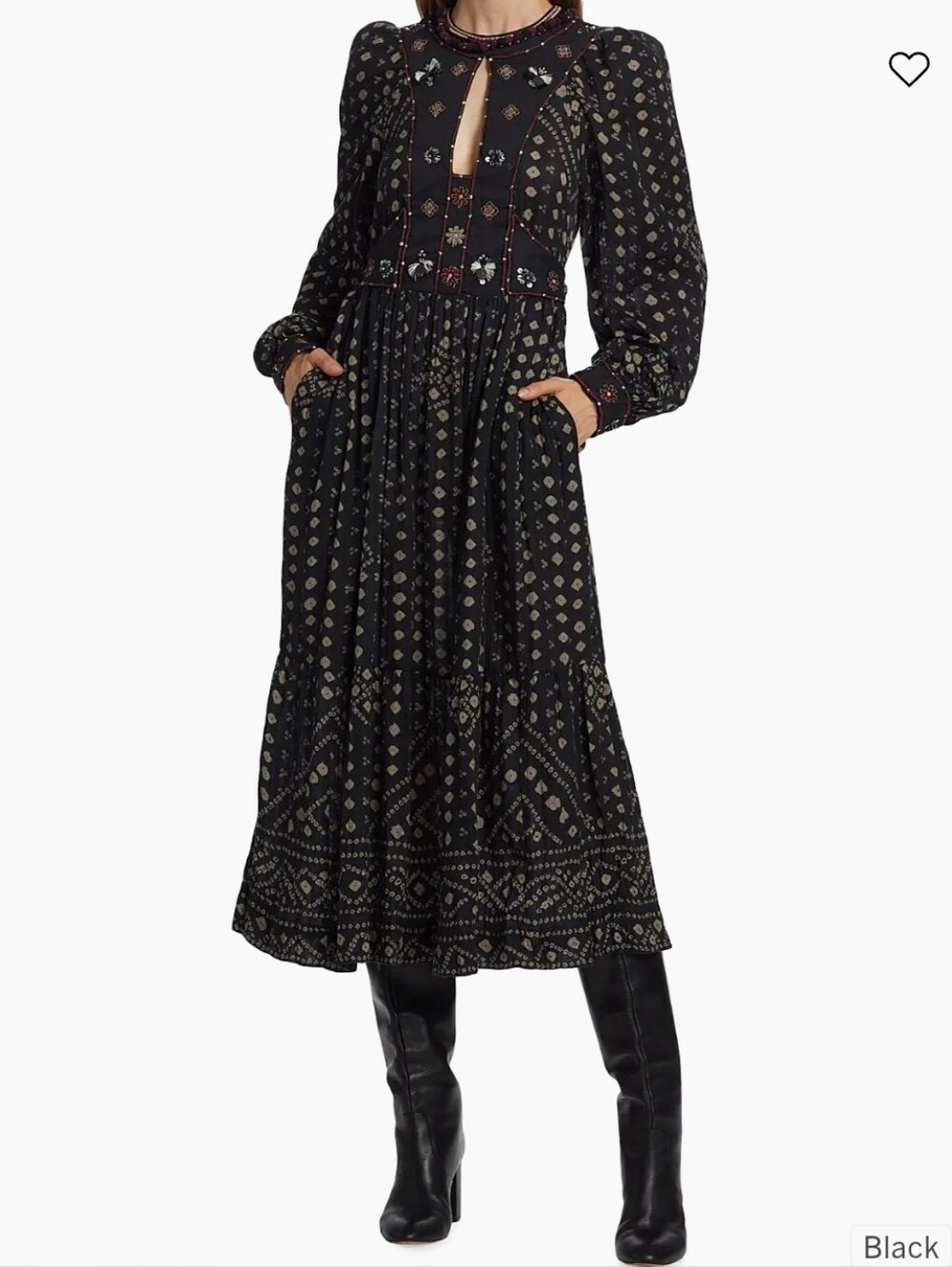 NWT Sea New York Maja Embroidered Long Sleeve Dress in Black Size Medium *Flawed - Picture 1 of 15